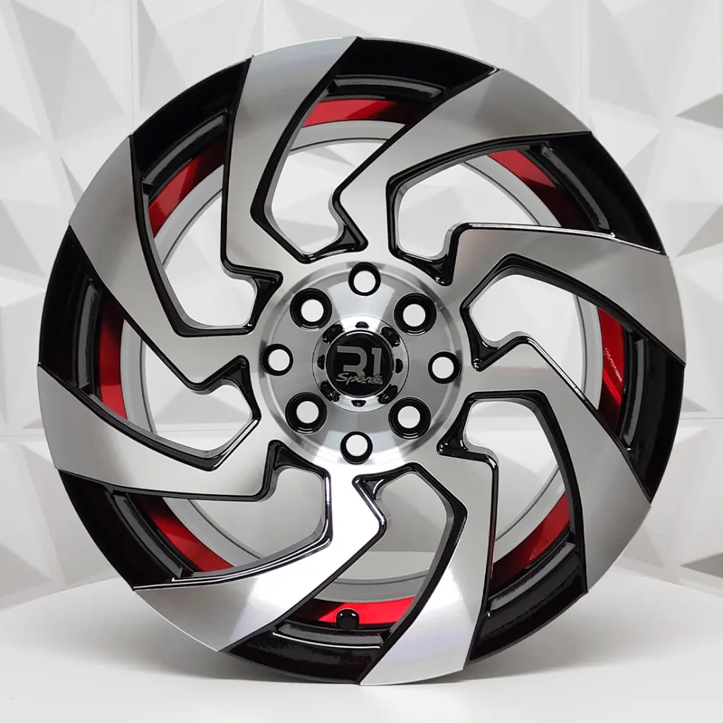 RIN 14X7 4-100/114.3 R1 SPORT RGW9947 MACHINE BLACK+RED UNDERCUT ET5 CB73.1 