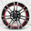 RIN 14X6 4-100/114.3 R1 SPORT RGW452 BLACK MACHINE FACE +RED UNDERCUT ET35 CB73.1 