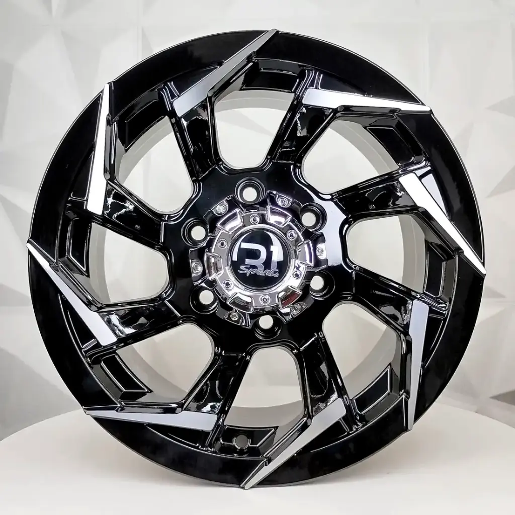 RIN 15X8 5-114.3 R1 SPORT DX366 BLACK MACHINE FACE ET-5 CB83 