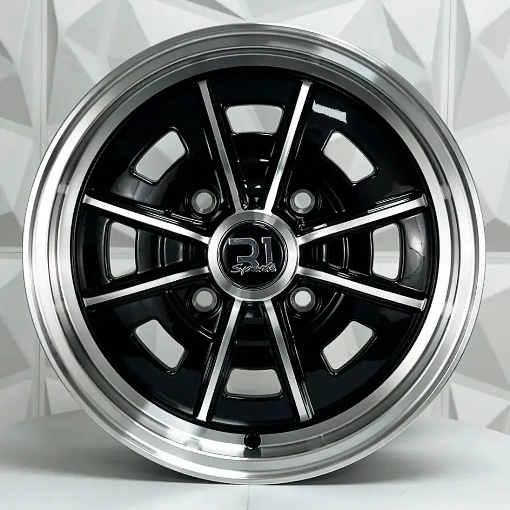 RIN 15X5 4-130 R1 SPORT VC867 BLACK MACHINE FACE ET25 CB80.9