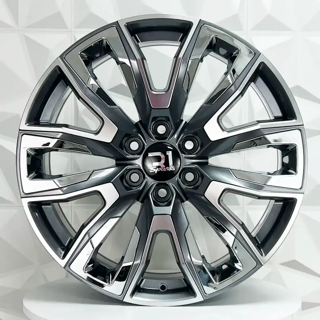 RIN 20X9 6-139.7 R1 SPORT TYH081 GUNMETAL MF INSERT CHROME ET28 CB87.1